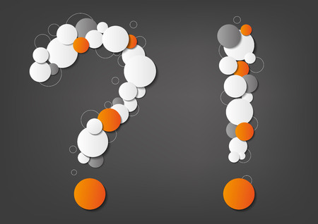 Question and exclamation mark made from dots on grey backgroundのイラスト素材