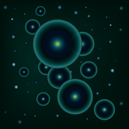 abstract micro macro scientific black background, molecules or galaxiesのイラスト素材