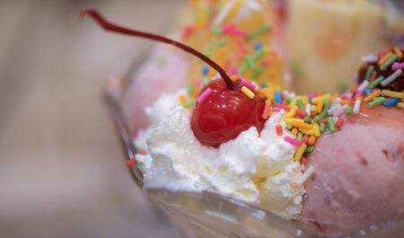 Scoops of ice cream - assorted flavorsの写真素材