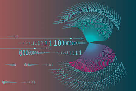 Binary code background. Big data visualization background. Big data analytics visualization.