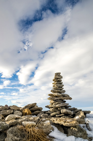 Zen stones stack rock flowの写真素材