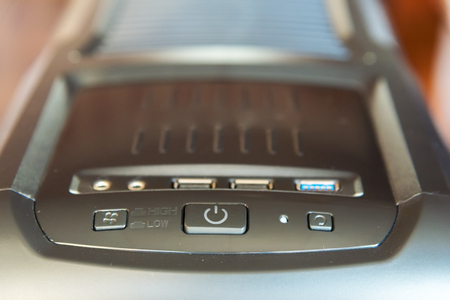 Panel on and control PC on the system pc bodyの写真素材