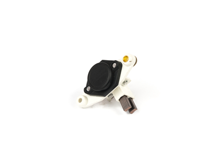New car relay voltage regulator. charging generator on a white backgroundの写真素材