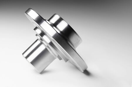 New Wheel hub assembly with bearing. This is part of the car suspension on a gray background with a...