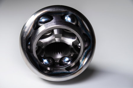 New automotive CV joints on a gray background. New background parts for articlesの写真素材