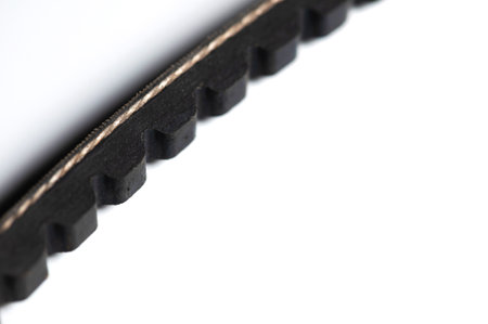 New belt for automobile V-belt electricity generator. Macro close-up blank for backgroundの写真素材