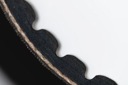 New belt for automobile V-belt electricity generator. Macro close-up blank for backgroundの写真素材