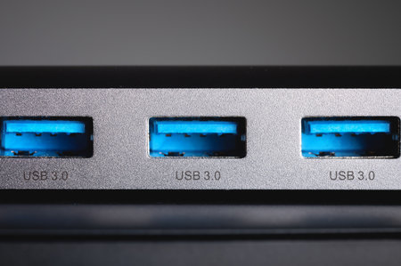 Extreme Macro USB 3.0 Ports on Universal Hub Panelの写真素材