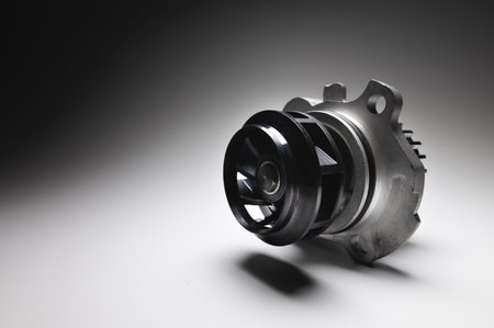 New ICE water cooling pump in contrasting light on a gradient background