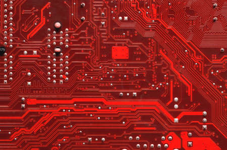Printed circuit board. Electronic computer technology. Motherboard digital chip. Background of...
