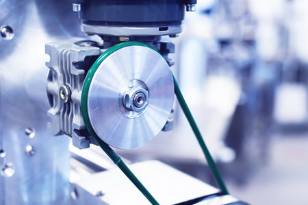 The production mechanism of the transmission of torque on the production line. Industrial toned background for presentationの写真素材