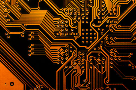 circuit computer motherboard. closeup mother board high-tech backgroundの写真素材