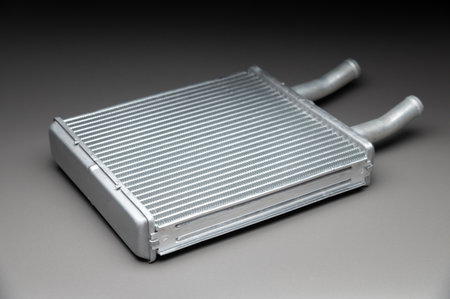 The radiator of the car interior heater. Auto spare parts