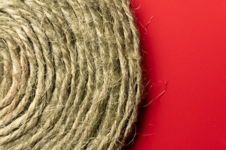 A solid background of colorful threads for cross stitch and needlework. Textured background for needlework and design. Rainbow of threads. Rows of colorful embroidery threads.の写真素材