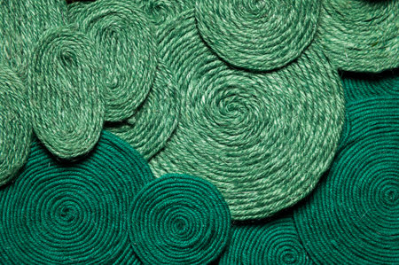 Textile background. Patterns of colored wool thread on a colored background with copy space for a stylish backdrop.の写真素材