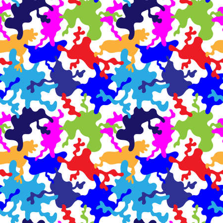 Urban colorful abstract pattern with hand drawn wave shapes. Seamless backdropのイラスト素材