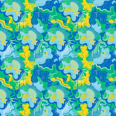 Creative abstract backdrop with unique hand drawn pattern. Psychedelic artwork
