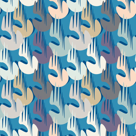 Seamless grunge backdrop with hand drawn abstract repeat colorful shapesのイラスト素材