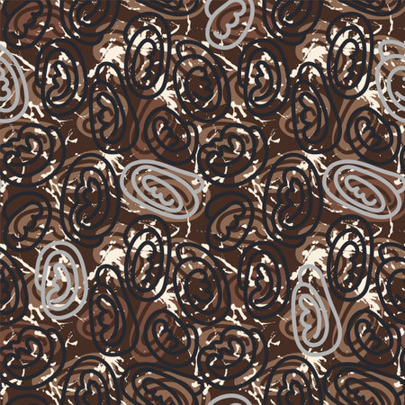 Seamless backdrop with twisted hand drawn elements line earsのイラスト素材