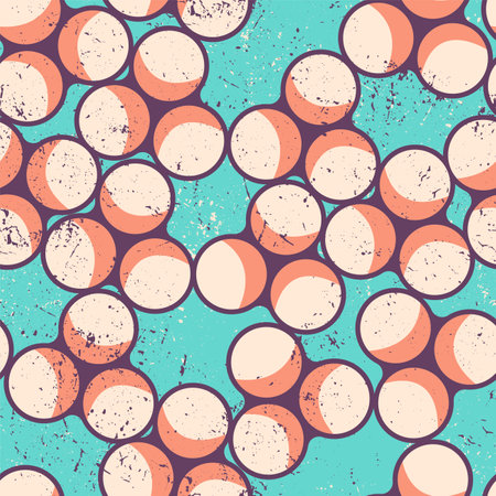 Seamless backdrop with chaotic circle shapes and grunge spotsのイラスト素材