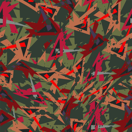 Seamless abstract pattern with hand drawn curved geometry triangle elements for prints, textures, textile and for your creative ideasのイラスト素材