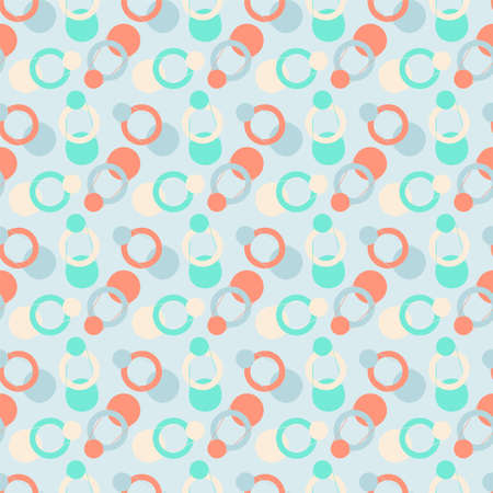 Abstract seamless pattern with vector geometry circles and dotsのイラスト素材