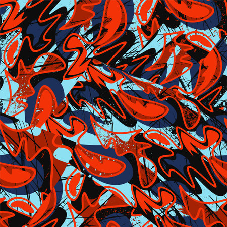 Seamless abstract artwork with wave shape vector patternsのイラスト素材