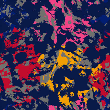 Colorful abstract seamless pattern with grunge spotsのイラスト素材