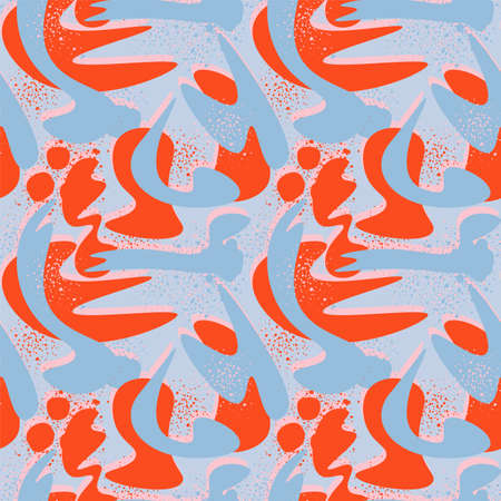 Seamless abstract pattern with wave vector shapes for prints, texture, textile