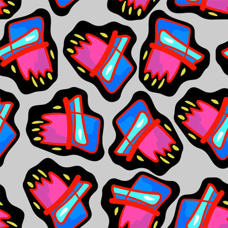 Seamless artwork with unusual abstract repeat colorful elements