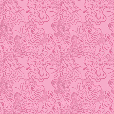 Psychedelic abstract colorful unusual seamless patternのイラスト素材