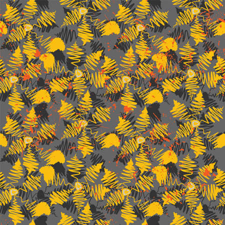 Seamless unusual abstract artwork with botanical flower motifsのイラスト素材