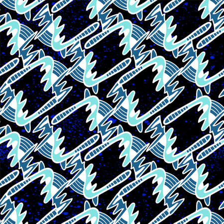 Unusual psychedelic abstract hand drawn seamless pattern