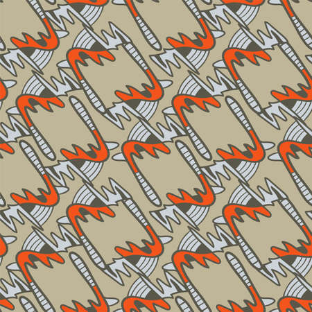 Unusual psychedelic abstract hand drawn seamless pattern