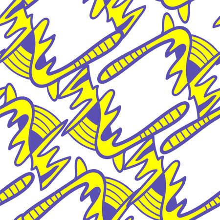 Unusual psychedelic abstract hand drawn seamless patternのイラスト素材