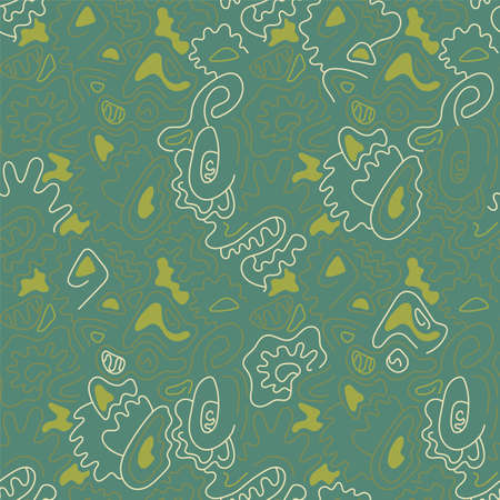 Seamless artwork with cute hand drawn abstract line pattern