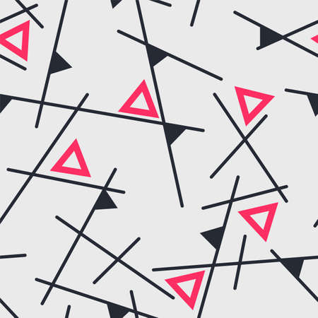 Seamless abstract pattern with line and triangle elements