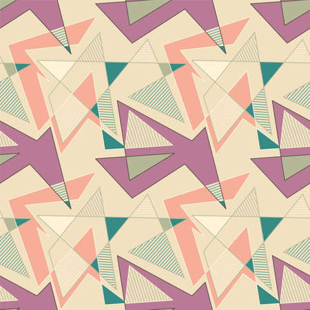 Seamless artwork with curved abstract triangle lines for prints, fabric, textile, textureのイラスト素材