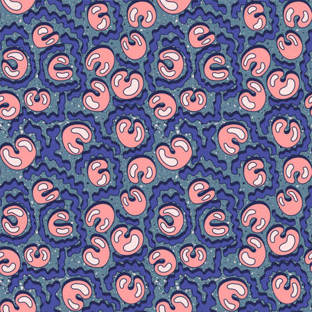 Abstract seamless pattern with cute shapes