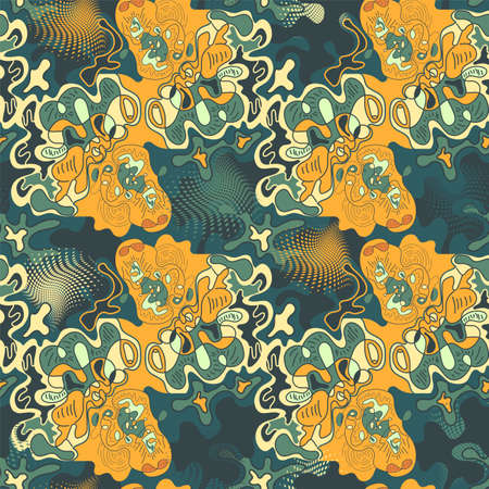 Natural seamless abstract unique artwork with psychedelic patternのイラスト素材