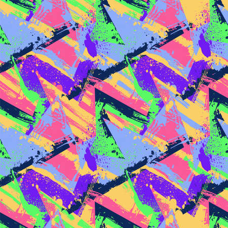 abstract urban pattern with grunge spots and curved geometry elementsのイラスト素材