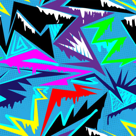 Seamless artwork with repeat hand drawn face of characterのイラスト素材