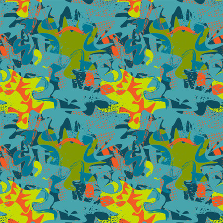 Abstract seamless urban pattern with wave shapesのイラスト素材