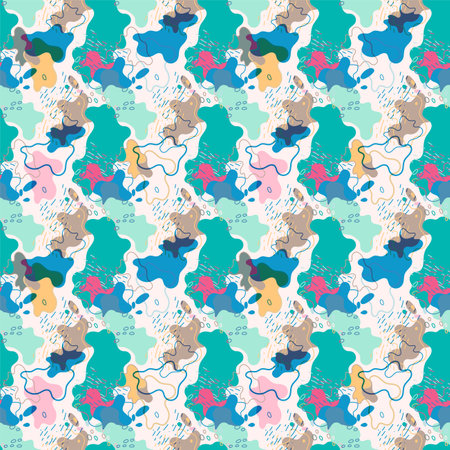 Seamless artwork with abstract unusual hand drawn vector patternのイラスト素材