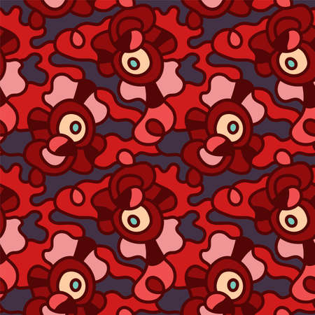 Seamless absract hand drawn unique artwork with unusual nature patternのイラスト素材