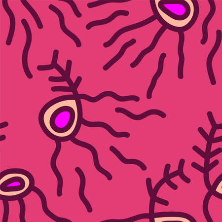 Seamless abstract unique artwork with abstract hand drawn patternのイラスト素材