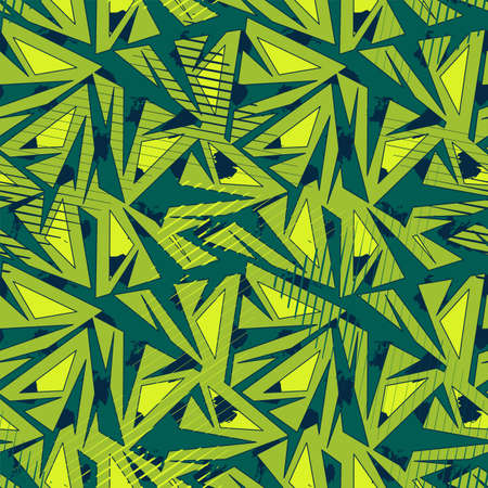 Seamless abstract geometry pattern with curved triangle elements