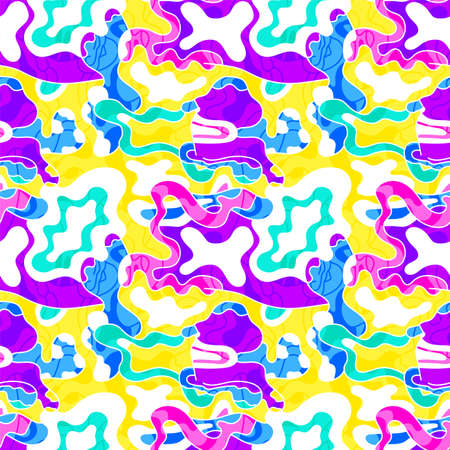 Unusual seamless psychedelic artwork with abstract patternsのイラスト素材