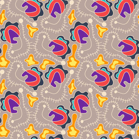 Abstract seamless artwork with unique decorative patterns