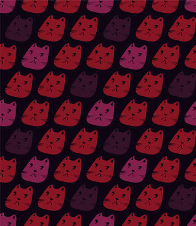 Kitty print for apparel. Seamless pattern with cute catsのイラスト素材